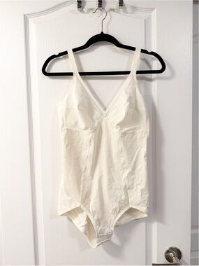 Vintage Playtex Shapewear Bodysuit Size 38 C 90s 80s Coquette Neutral Intimates
